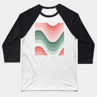 Bargello waves pattern pink and green Baseball T-Shirt